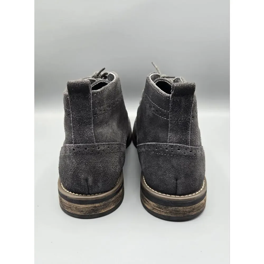 Bruno Marc Mens Grey Suede Wingtip Chukka Boots Lace Up Ankle Boots